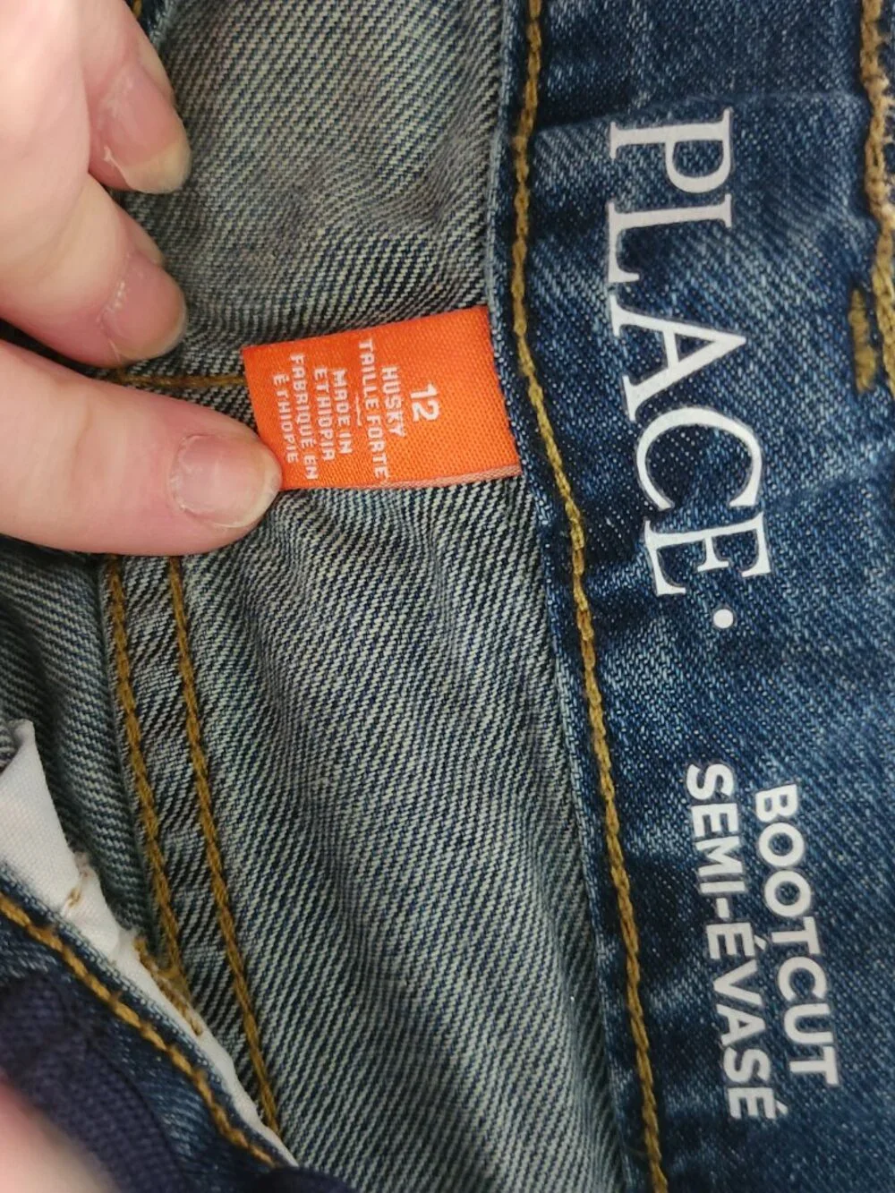 Boys bootleg jeans.